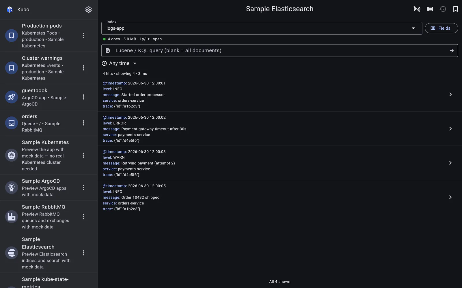 Elasticsearch in Kubo