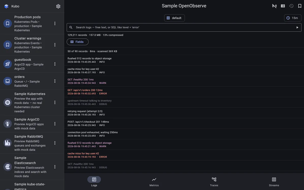 OpenObserve in Kubo