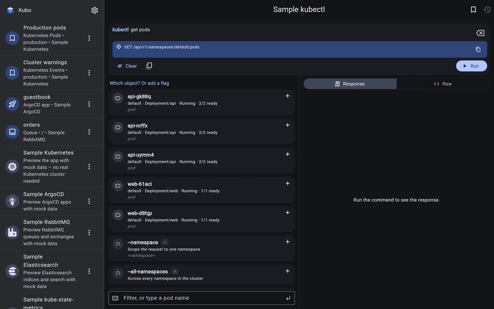 kubectl console in Kubo