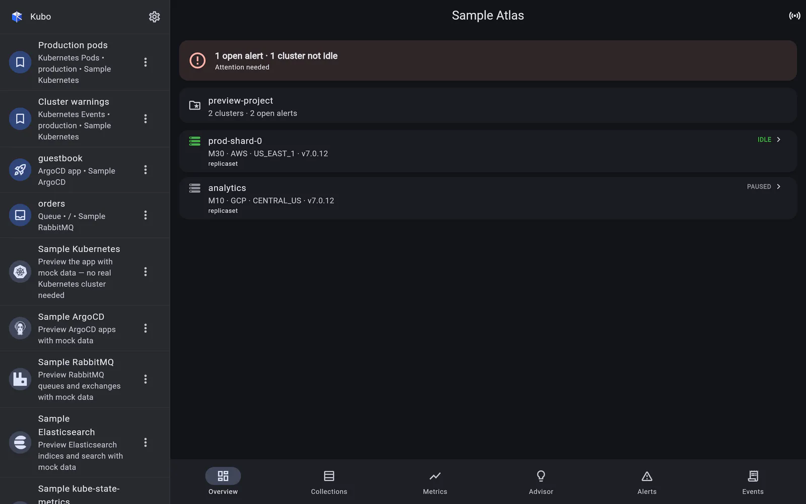 MongoDB Atlas in Kubo